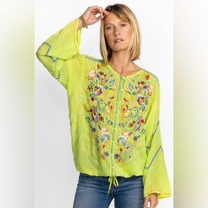 Johnny Was Perica Embroidered Blouse size small